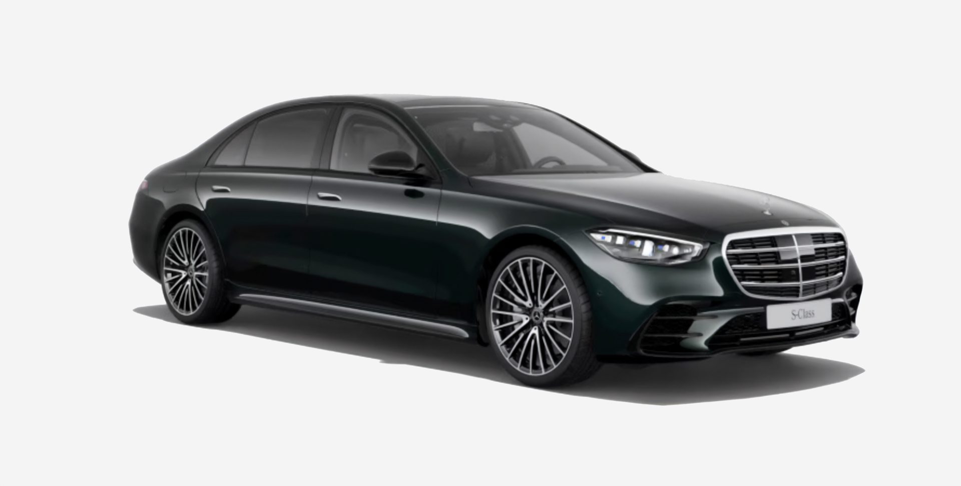 Sleek black luxury sedan with modern design and alloy wheels.